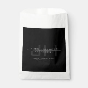Modern Monogrammed Initials (or other text) Grey Favour Bags