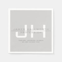 Modern Monogrammed Initials (or other text) Grey