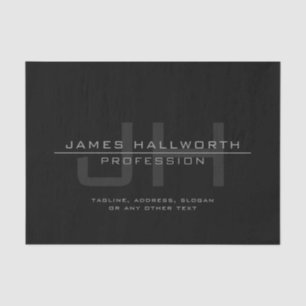 Modern Monogrammed Initials (or other text) Grey Tissue Paper