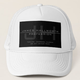 Modern Monogrammed Initials (or other text) Grey Trucker Hat