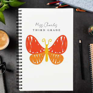 Modern Monogrammed Minimalist Teacher Appreciation Notebook