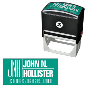 Modern Monogrammed Name or Business Return Address Self-inking Stamp
