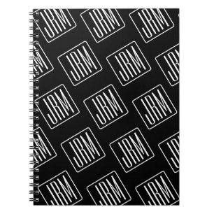 Modern Monogrammed Pattern   Black & White Notebook