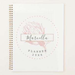 Modern Monogrammed Pink Floral Planner