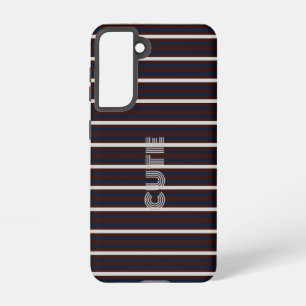 Modern Monogrammed Striped  Samsung Galaxy Case