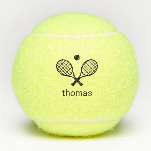 Modern Monogrammed Tennis Balls (Front)