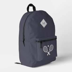 Modern Monogrammed Tennis Player Minimalist  Print Printed Backpack