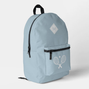 Modern Monogrammed Tennis Player Minimalist  Printed Backpack