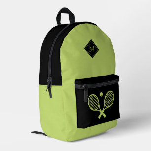 Modern Monogrammed Tennis Player Minimalist  Printed Backpack