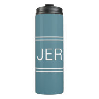 Modern Monogrammed Turquoise Green Stylish Drink