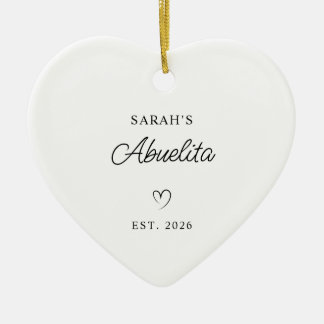 Modern Monoline New Baby's Abuelita Photo Ceramic Tree Decoration