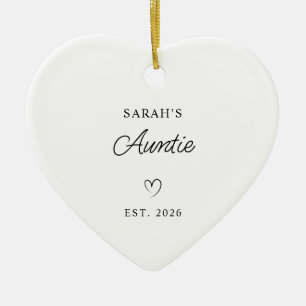 Modern Monoline New Baby's Aunt Photo Ceramic Tree Decoration
