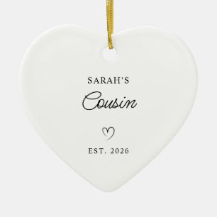 Modern Monoline New Baby's Cousin Photo Ceramic Tree Decoration