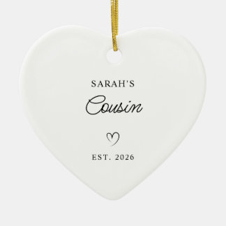 Modern Monoline New Baby's Cousin Photo Ceramic Tree Decoration
