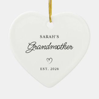 Modern Monoline New Baby's Grandmother Photo Ceramic Tree Decoration
