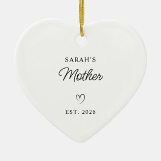 Modern Monoline New Baby's Mother Photo Ceramic Tree Decoration