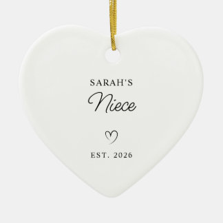 Modern Monoline New Baby's Niece Photo Ceramic Tree Decoration