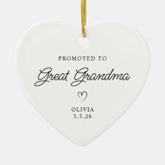 Modern Monoline Promoted to Great Grandma Photo Ceramic Tree Decoration