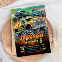 Modern Monster Truck Bash Boy Birthday Party