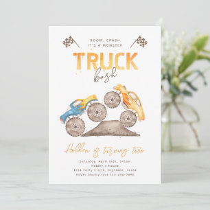 Modern Monster Truck Invitation   Trucks