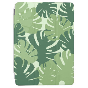 Modern Monstera Leaves Tropical Green iPad Air Cover