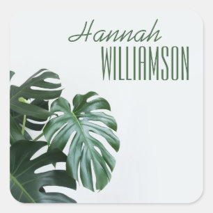 Modern Monstera Square Sticker