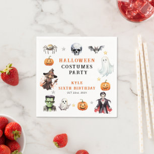 Modern Monsters Halloween Costumes Birthday Party Napkin
