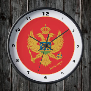 Modern Montenegro Flag, Montenegro Home design Round Clock