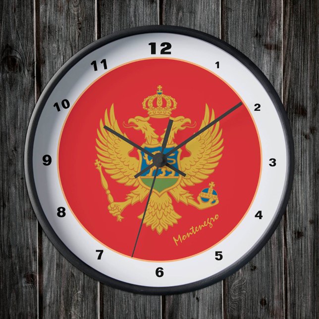 Modern Montenegro Flag, Montenegro Home design Round Clock (Creator Uploaded)
