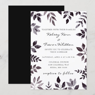 Modern Mood Watercolor Floral Wedding Invitations