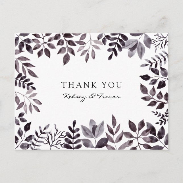 Modern Mood Watercolor Thank You Postcard (Front)