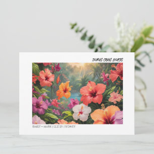 Modern Moody Bold Colourful Floral SAVE THE DATE Invitation