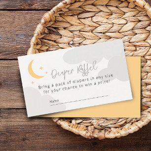 Modern Moon Clouds Baby Shower Diaper Raffle Enclosure Card