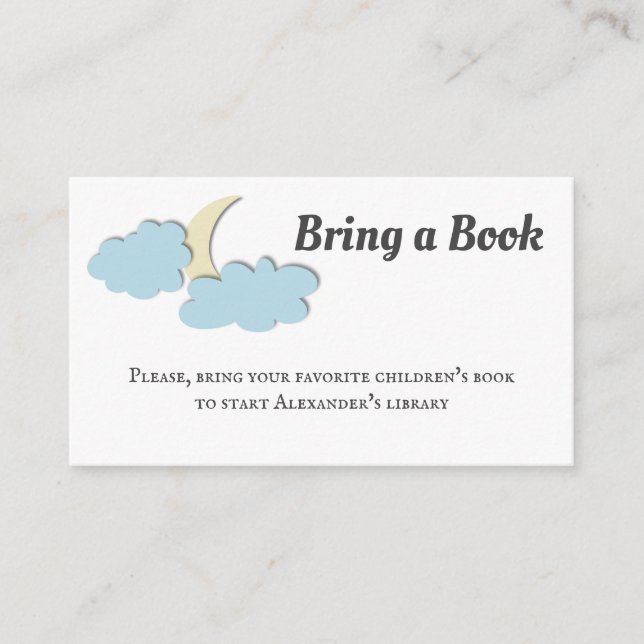 Modern Moon Neutral Bring a Book Enclosure Card (Front)