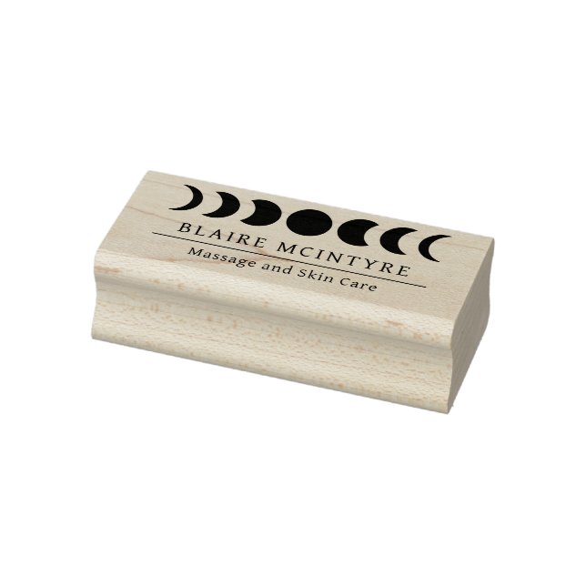 Modern Moon Phases Elegant Business Rubber Stamp (Stamp)