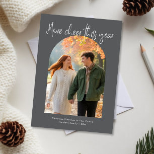 Modern More Cheer This Year Family Christmas Greet Holiday Card