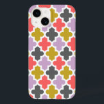 Modern Moroccan Pattern Case-Mate iPhone 14 Case<br><div class="desc">Chic Girly Preppy Modern Moroccan Quatrefoil Lattice Design</div>
