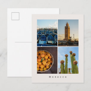 Modern Morocco Travel Collage Postcard