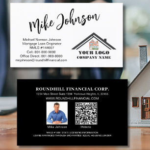 Modern Mortgage Professional Logo QR Code Business Card