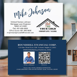 Modern Mortgage Professional Logo QR Code Business Card