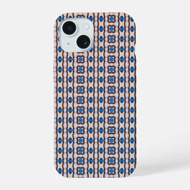 Modern mosaic geometric abstract pattern 1298 iPhone 15 case (Back)