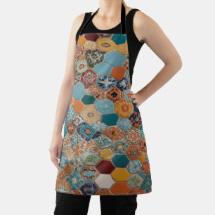 Modern mosaic tile design vibrant colours apron