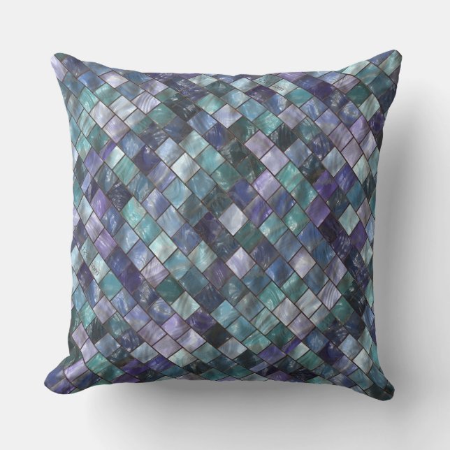 Modern Mosaic Tiled Pattern Throw Pillow (Front)
