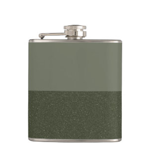 Modern Moss Green Colorblock Flask – Customisable