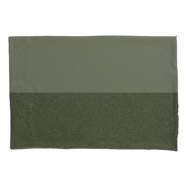 Modern Moss Green Custom Pillowcase – Split Design (Front)