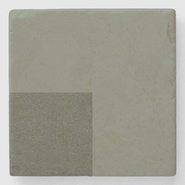 Modern Moss Green Custom Stone Coaster (Front)