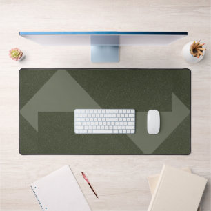 Modern Moss Green Desk Mat with Arrows – Customise