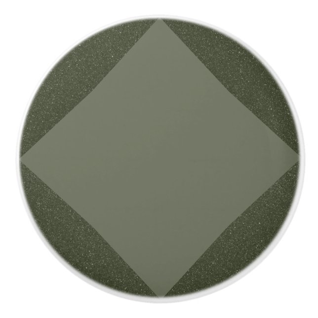 Modern Moss Green Diamond Ceramic Knob – Customise (Front)