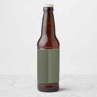 Modern Moss Green Dual-Tone Bottle Label - Custom