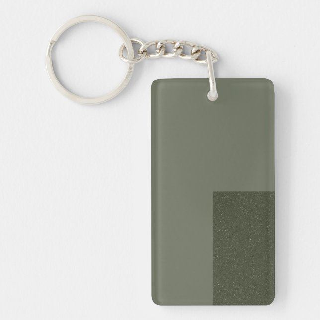 Modern Moss Green Edge Keychain – Customisable (Front)